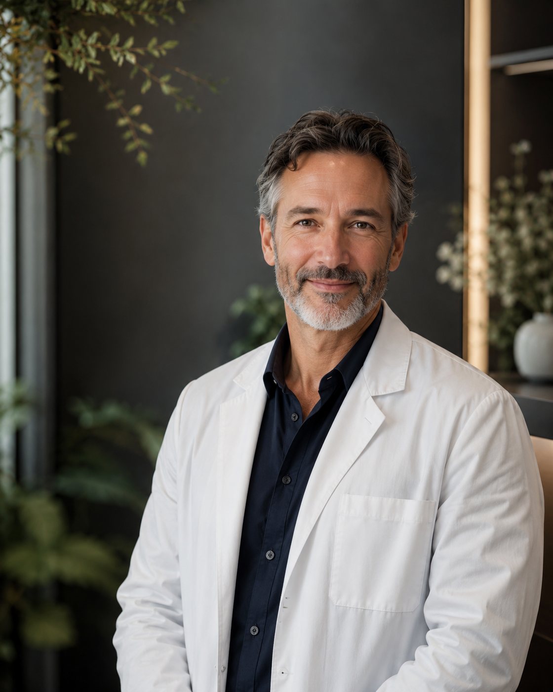 A physician in an aesthetics treatment room